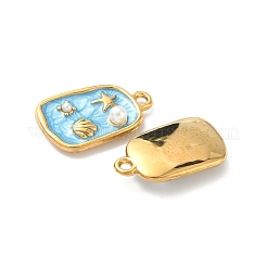 Подвески в форме ракушки из нержавеющей стали 304 с эмалью&nbsp;STAS-I346-05G-01