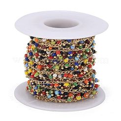 Латунь стекла ручной работы из бисера цепи CHC-F012-01C