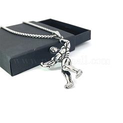 Винтажные подвески для мужчин из нержавеющей стали в виде мускулистого мужчины в спортзале KO1152