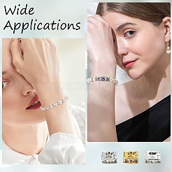 90 Uds. Cuentas espaciadoras de rhinestone de latón de 3 colores&nbsp;KK-YW0004-58