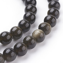 Естественный золотистый отлив обсидиан бисер пряди&nbsp;X-G-C076-6mm-5