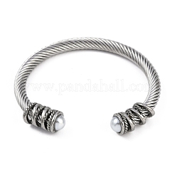 Bracelets manchettes en acier inoxydable 304 pour femmes&nbsp;STAS-M023-16P