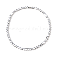 Стойка покрытие латунь прозрачный кубический цирконий чашка цепочка ожерелья&nbsp;NJEW-Q348-02P