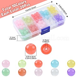 200 комплект из 10-х цветных круглых бусин из искусственного нефрита DGLA-FS0001-24