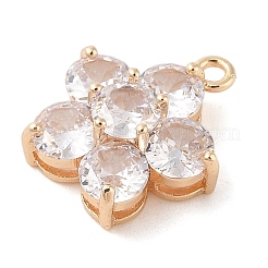 Подвески из прозрачного стекла с инкрустацией из латуни KK-S388-18G