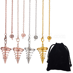 4 шт. 4 цвета латунный кабель цепь катушка биолокационные маятники HJEW-CP0001-02