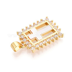 Латунные микропаве прозрачные подвески с фианитом&nbsp;KK-N268-67G