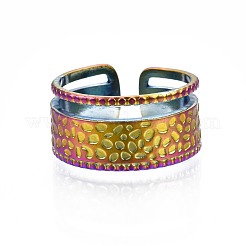 Широкое манжетное кольцо из нержавеющей стали 304&nbsp;RJEW-N038-078