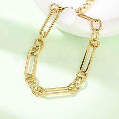 Bracelets en acier inoxydable 304 avec trombone et maillons ovales pour femmes&nbsp;BJEW-F536-24G