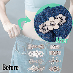 16 пара 8-х стильных регулируемых джинсовых булавок из сплава&nbsp;DIY-TA0013-01P