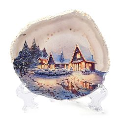 Печатный орнамент из кусочков натурального агата DJEW-M011-04I