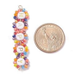 День матери 3 шт. 3 стиля гальванизированный стеклянный медный провод обернутый соединительные подвески PALLOY-JF01376