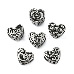 6 Stück 6 Stile 316 chirurgischer Edelstahl europäische Perlen&nbsp;STAS-CJ0002-69