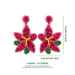 Ohrstecker aus Glasperlen und Plastikblumen&nbsp;FS-WG3635B-01