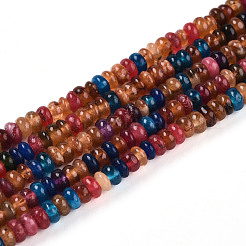 Окрашенные природные белый нефрит бисер пряди&nbsp;G-T139-57A-11