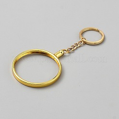 Flache runde Münzhalter-Schlüsselanhänger aus Legierung&nbsp;FIND-WH0816-092G