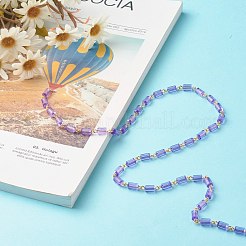 手作りリンクチェーン  透明なアクリルビーズと鉄のパーツ  ポリゴン  ミックスカラー  8.5~9x5mm  1連 /セット&nbsp;AJEW-JB01055-02