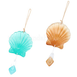Подвеска в форме ракушки из термоплавкого стекла&nbsp;AJEW-WH20073-014