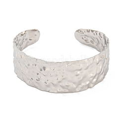 Не тускнеющие текстурированные открытые браслеты-манжеты из нержавеющей стали 304 для женщин STAS-M001-17P