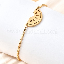 Забавные браслеты из нержавеющей стали 201 в форме арбуза&nbsp;BJEW-B128-01G