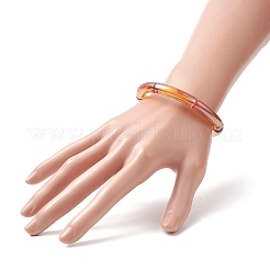 4 Uds. Juego de pulseras elásticas de tubo curvo acrílico de 4 colores para mujer&nbsp;BJEW-JB09305-02