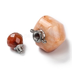 Ограненный натуральный топаз нефрит открывающиеся подвески для флаконов духов&nbsp;G-P435-A-06P