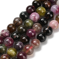 Натуральные разноцветные бусины турмалина G-C259-B05-6mm