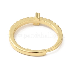 Anelli regolabili numero 1 da donna con placcatura in ottone con zirconi cubici trasparenti&nbsp;RJEW-S407-09G-01