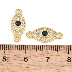 Breloques connecteurs en laiton micro-pavé de zircon cubique bleu marine&nbsp;CU-CBA1F94-01A-G