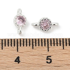 Латунные плоские круглые подвески-соединители из кубического циркония KK-H204-02S-06