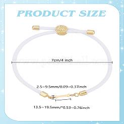 1 braccialetti scorrevoli in cordino di nylon regolabile per donna&nbsp;BJEW-LP0001-33I-G