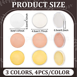 12 pieza de monedas conmemorativas de hierro en blanco de 3 colores&nbsp;AJEW-BC0011-03