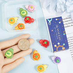 12pcs 6 couleurs pendentifs en résine opaque&nbsp;CRES-SC0003-30
