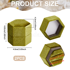 Коробки для хранения колец из полиэстера и бархата CON-WH0123-28B