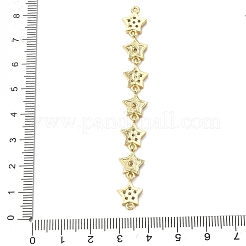 Подвески-шармы с 7 звездочкой из латунных микрофибрилл с прозрачным кубическим цирконием&nbsp;KK-H539-16G-05