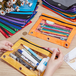 Cuthollow 40шт 8 цвета прямоугольник ткань Оксфорд 3 кольца ручка карандаш сумки на молнии&nbsp;ABAG-CL0001-14