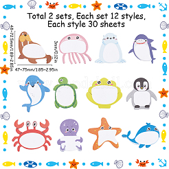 2 jeu de blocs-notes autocollants en papier&nbsp;DIY-SP0002-47F