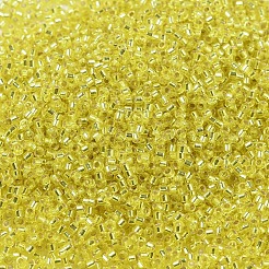 MIYUKIデリカビーズ小  シリンダー  日本製シードビーズ  15/0  （dbs0145)シルバーライニングイエロー  1.1x1.3mm  穴：0.7mm  約3500個/10g&nbsp;X-SEED-J020-DBS0145