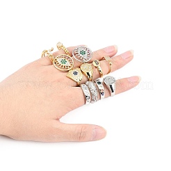 Регулируемые латунные микропрофилированные кубические кольца из циркония&nbsp;RJEW-MSMC002-18