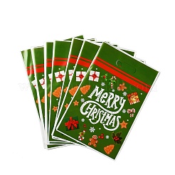 50 шт. Рождественские печатные целлофановые пакеты OPP с ручкой-прорезью&nbsp;LS-ABAG-C013-05