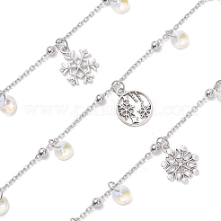 3 шт. браслеты из сплава с подвесками в виде рождественских снежинок BJEW-JB12677