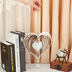 Ветряная музыка в форме сердца из нержавеющей стали HJEW-FH0001-05