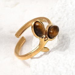 Offene Manschettenringe aus Edelstahl 304&nbsp;RJEW-F213-04G-06