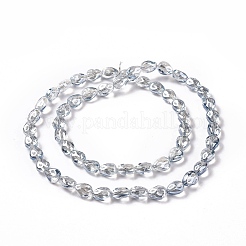 Прозрачные стеклянные бусины гальваническим пряди&nbsp;GLAA-C025-02G