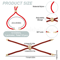 12шт. 12-х цветные нейлоновые шнуры-слайдеры&nbsp;MAK-GO0001-05