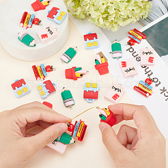 25шт 5 стиля непрозрачные подвески из смолы RESI-SC0002-34