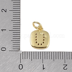 Placage de crémaillère en laiton micro pavé breloques en zircone cubique claire&nbsp;KK-E110-14G-U