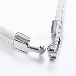 Кожаный шнур многожильных браслеты BJEW-P169-H