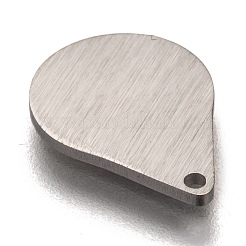 変色しにくい304ステンレススチールペンダント  ブラシ仕上げのスタンプ付き空白タグ  レーザー切断  両面ドローベンチ効果  ティアドロップ  ステンレス鋼色  15x10x1mm  穴：1mm&nbsp;STAS-O133-05A-P