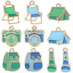 40 шт. 10 стиля серии кемпингового снаряжения эмалированные подвески из сплава&nbsp;FIND-SC0019-16